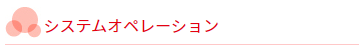 システムオペレーション